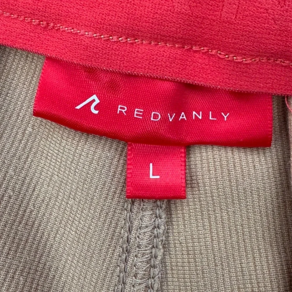 REDVANLY Collins Corduroy Pants Large Tan Pull On Stretch Golf Chino Trousers